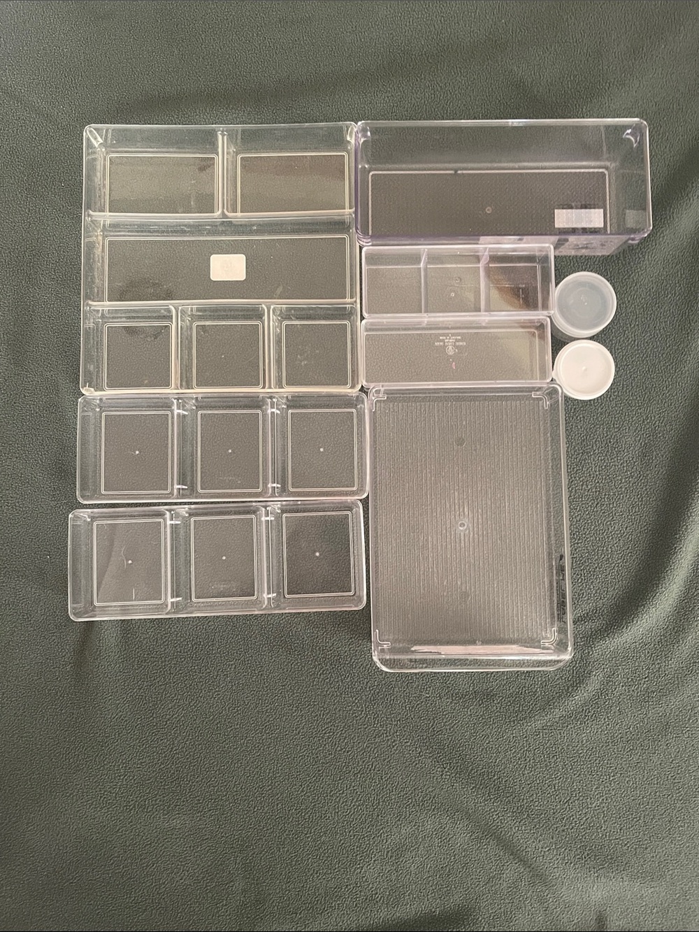 Clear Plastic Drawer/Compartment Organizers  and Transparent containers